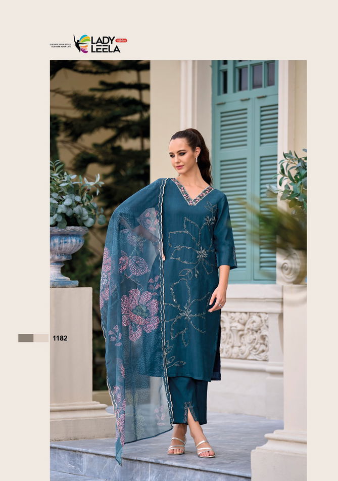 Rabya By Lady Leela Silk Embroidery Kurti With Bottom Dupatta Wholesale Market In Surat
